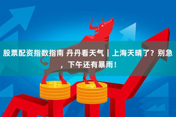 股票配资指数指南 丹丹看天气｜上海天晴了？别急，下午还有暴雨！