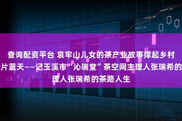 查询配资平台 哀牢山儿女的茶产业故事撑起乡村振兴的一片蓝天——记玉溪市“沁瑞堂”茶空间主理人张瑞希的茶路人生